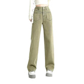 Helle Jeans mit geradem Schnitt und Taschen